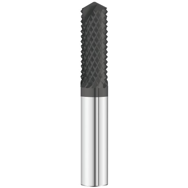Fullerton Tool 2-Flute - 28 Degree Helix - 5600 MATRX Burr Routers, FC1, RH Spiral, Style D - 135 Degree Drill Point, 1/4 25270 - main